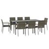 VidaXL 9-piece Garden Dining Set and Cushions Black and Grey 3185130