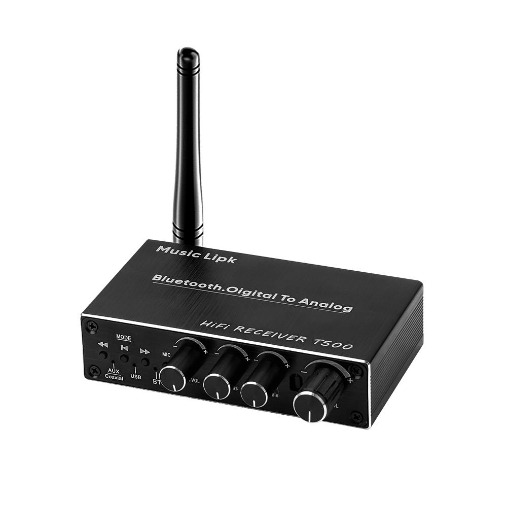 T500 DAC Bluetooth 5.4 Audio Receiver Digital To Analog Converter 3.5mm AUX RCA Coaxial USB U-Disk Karaoke Stereo Wireless Adapter