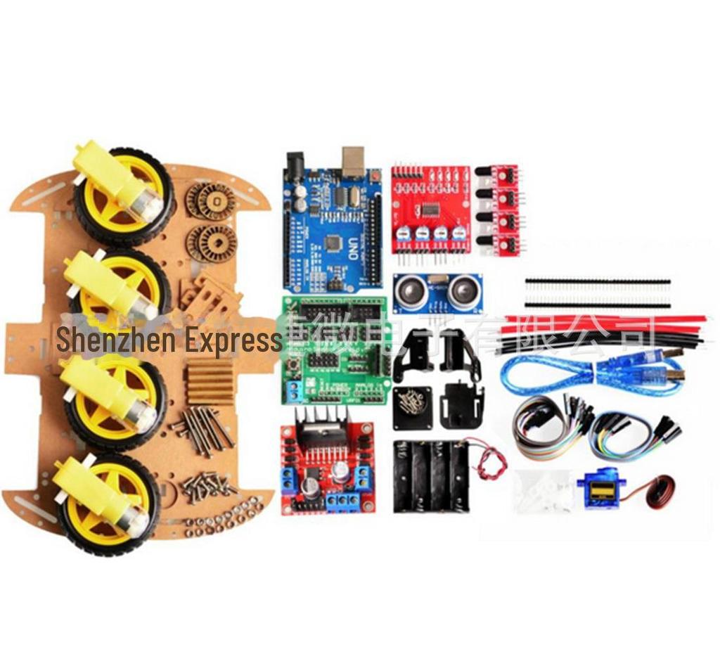 2WD/4WD Smart Car DIY Kit with Uno Development Board for Programming and Tracking, Chassis Included.