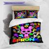 Just A Girl Who Loves Sprunki Colorful Cartoon Character Print 3 Pieces Duvet Cover Set Game Anime Bedding Bedroom Decor Without Pillow Core Comforter