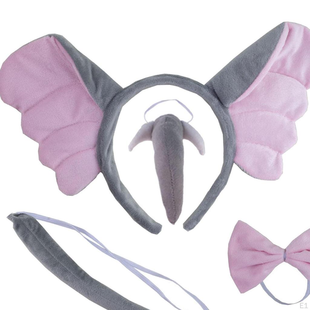 Elephant Costume Set Hair Hoop Halloween Party Cartoon Dress up Headdress Cosplay for Masquerade