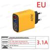 40W Multi-port Charger with 2 USB & 2 PD Ports, EU/US/UK Plug Adapter