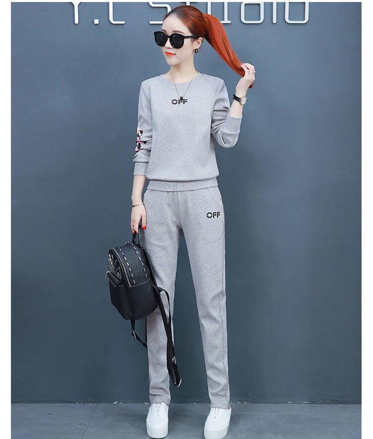 Trendy Spring/Summer 2025 Plus Size Women's Round Neck Sweatshirt & Long Pants Set