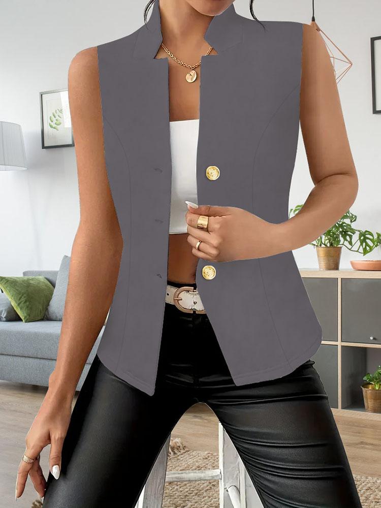 Sommer Neue Modische Lässige Drei-Knopf Einfarbig Slim Fit Ärmelloser Westenanzug