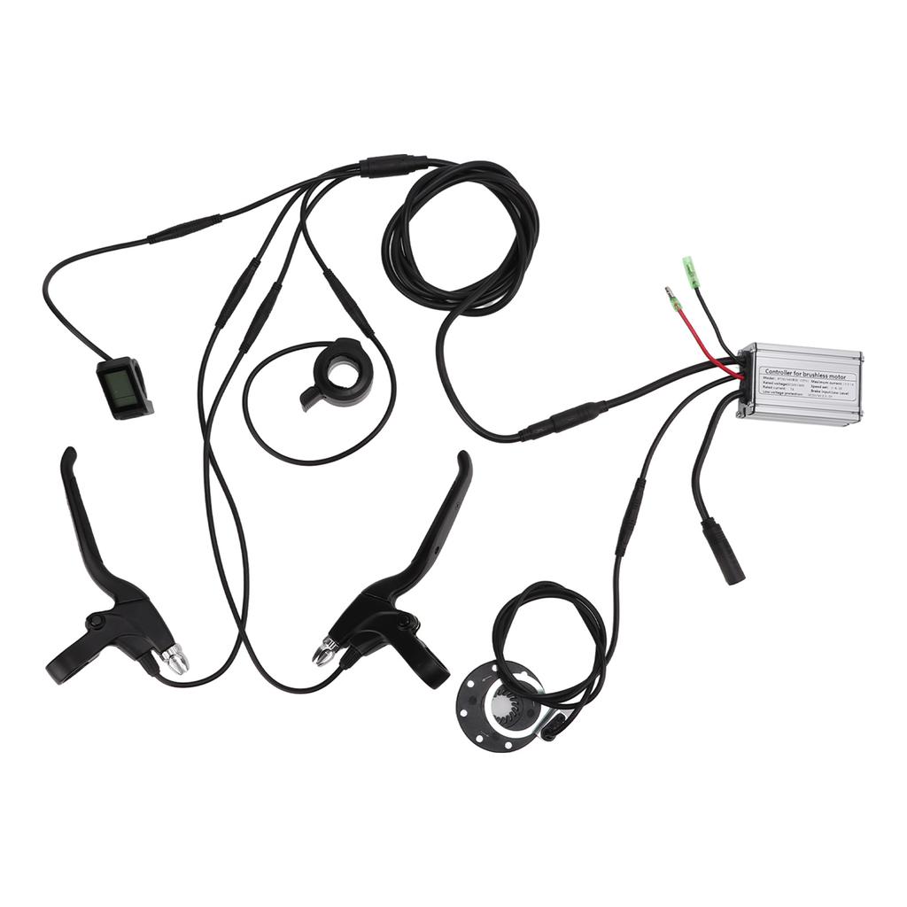 36V 48V 250W Brushless Motor Controller Kit 15A Controller LCD4 Panel 130X Thumb Throttle 8C Power