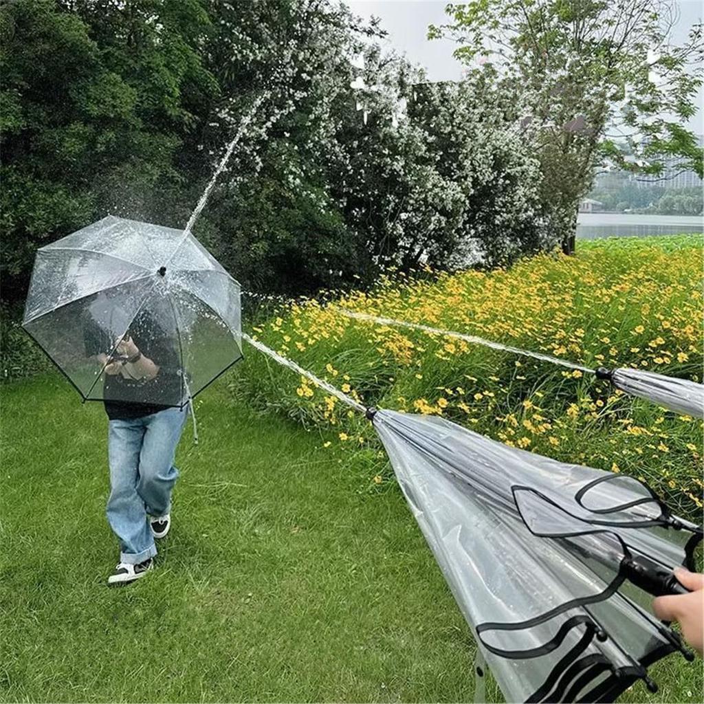 Wassersprühschirm, Transparenter Schirm-Spritzpistole mit langem Griff, Vielseitiges Sommer-Schirm-Spielzeug für Schule, Strand, Schwimmbad, Party