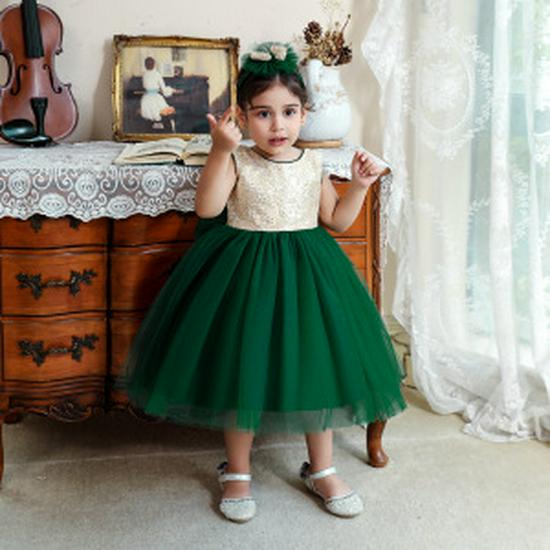 New Children's One-Shoulder Pearl Embroidered Princess Dress for Summer