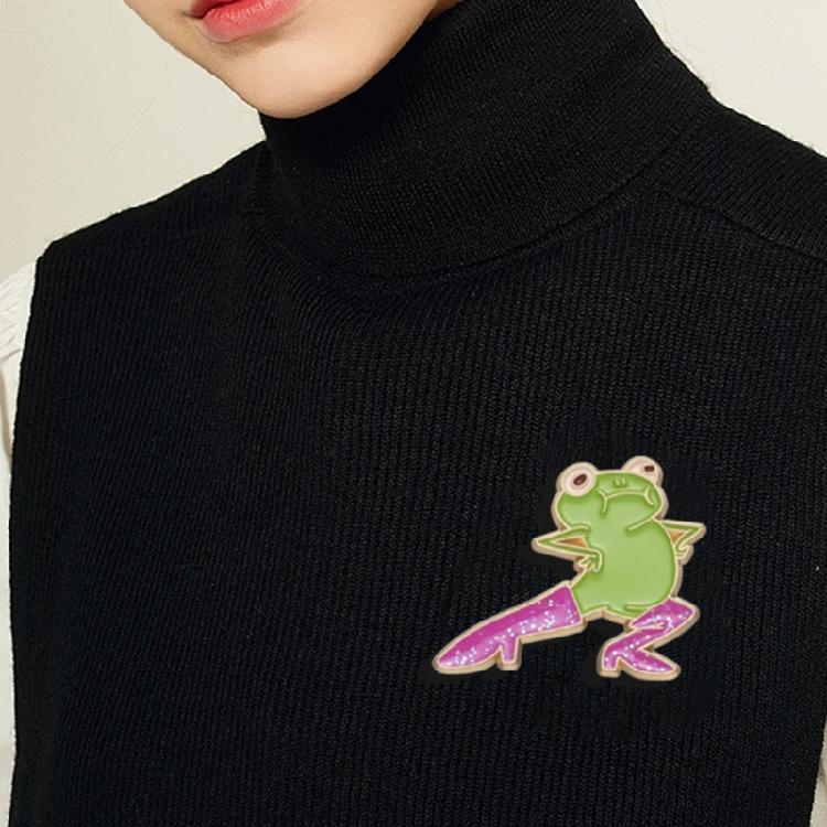 Pink Glitter Boots Frogs Pins Decorations Pink Glitter High Heel Frogs Brooch Pin Charm for Backpacks and Hats Decors