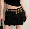Metall Blume Bauchkette Strass Hohl Gürtel Vintage Taillenkette Outdoor