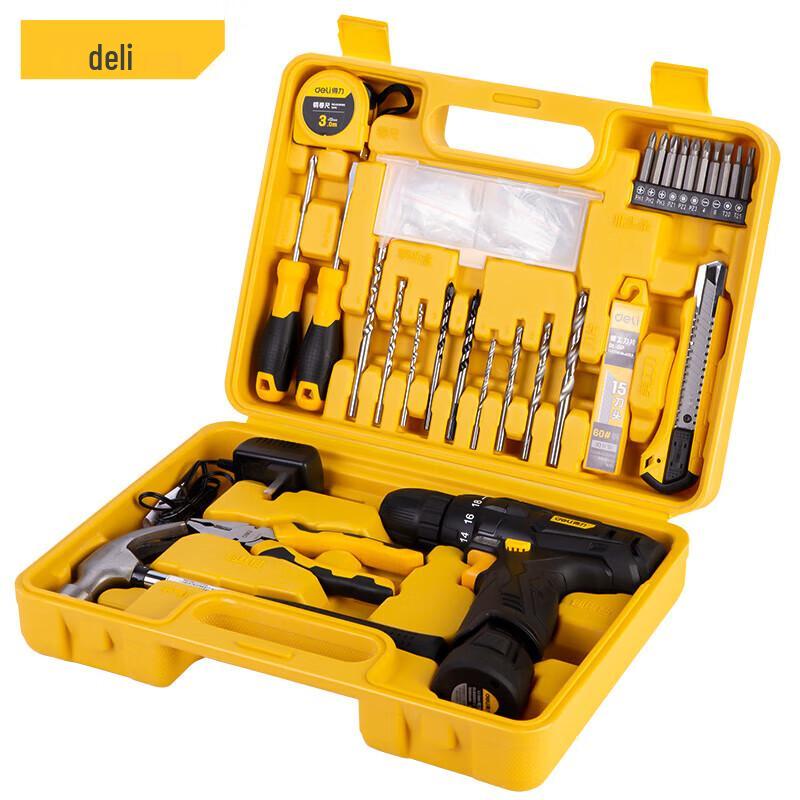 Deli Cordless Electric Drill & Screwdriver Tool Set