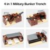 A  4 In 1 Military Bunker Trench Building Block Sets Military Base Assembled Models Boys Toys Simulate Games