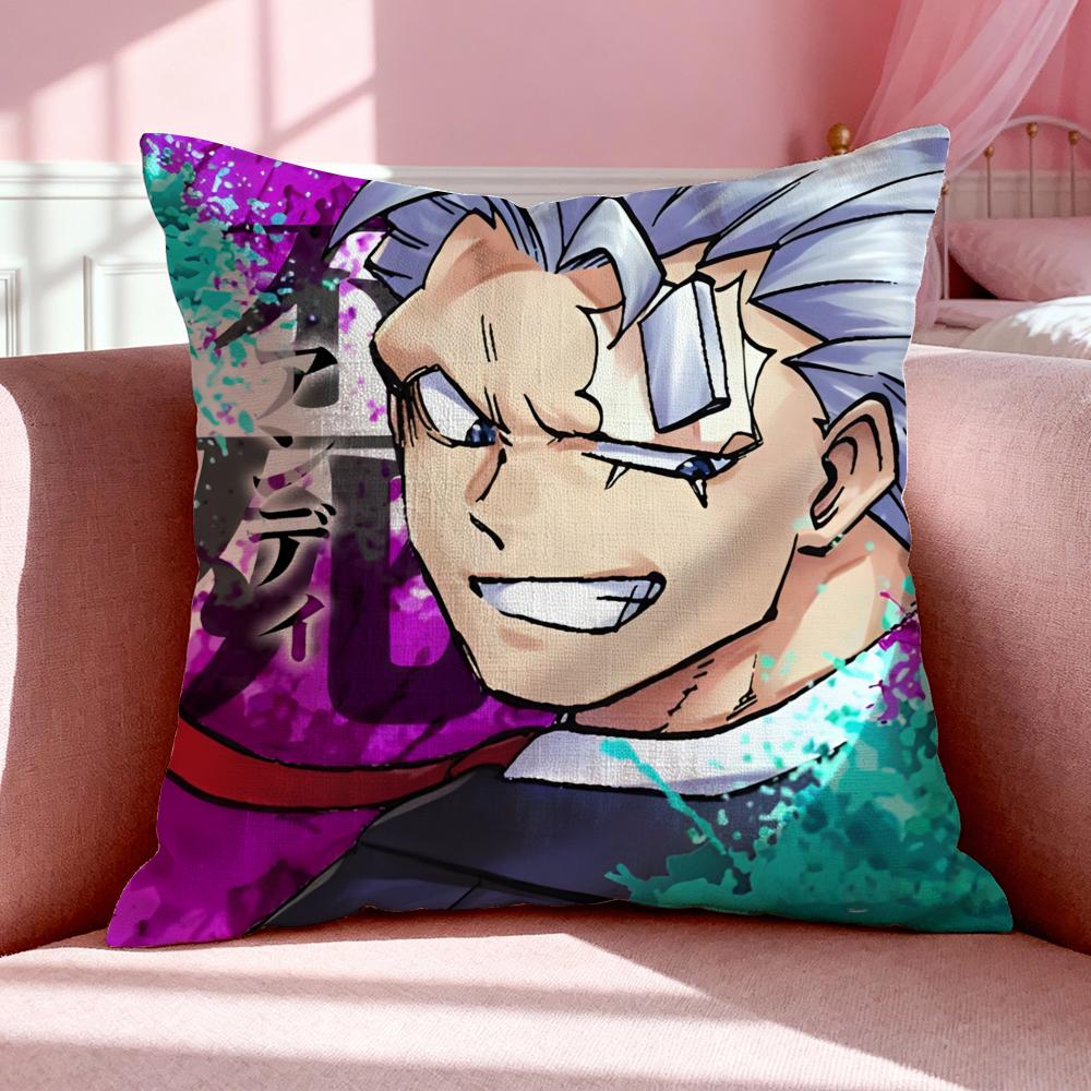 Anime U‑Undead Unluck Cushion Cover Breathable Linen Pillowcase Summer Odorless Eco-Friendly Invisible Zipper Washable