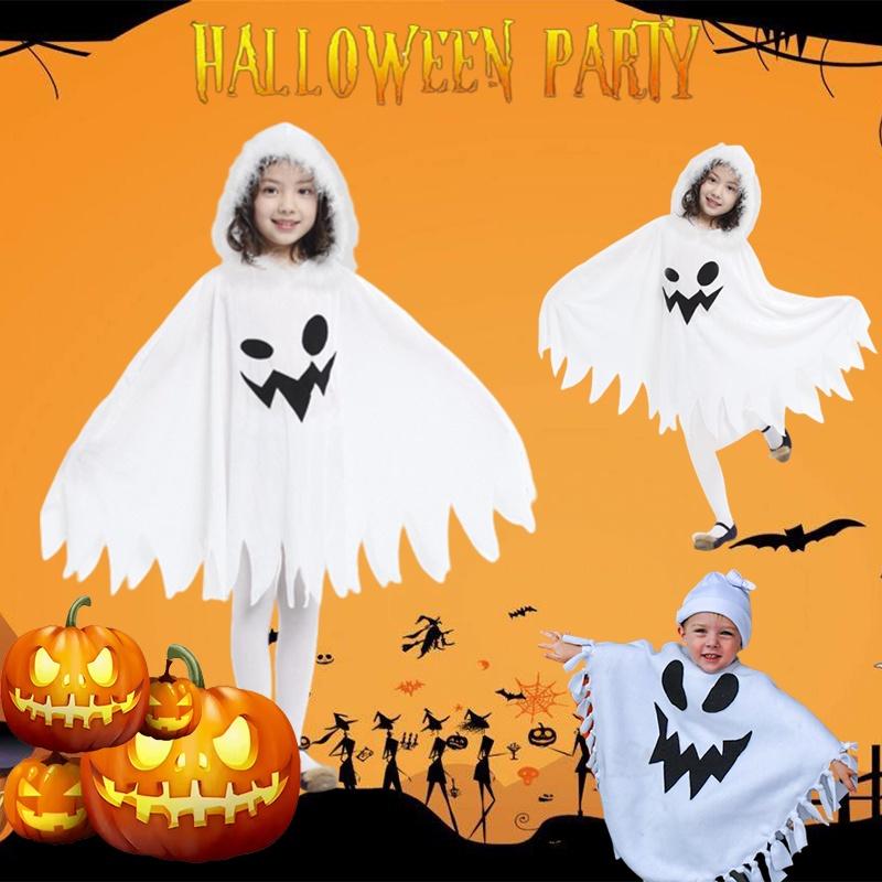 Ghost Kids Halloween Cloak Cape Cosplay Costumes Toddlers Outfit Party Play Role