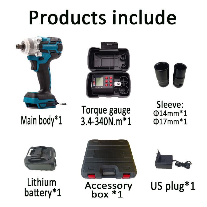 Cordless Impact Wrench Lithium Battery Brushless Wrench Torque Meter Accurately Display The Torque Value Electric Torque Wrench