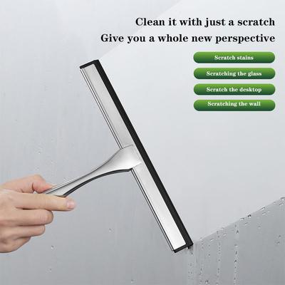 Shower Squeegee Shower Glass Squeegee With Hooks All-Purpose Stainless Steel Shower Squeegee For Glass Doors Window Car Glass