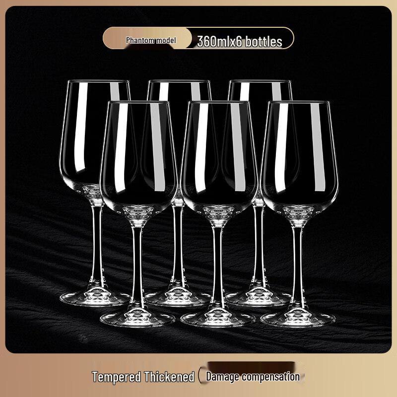 ZISIZ Handmade European Stemmed Red Wine Glass Set