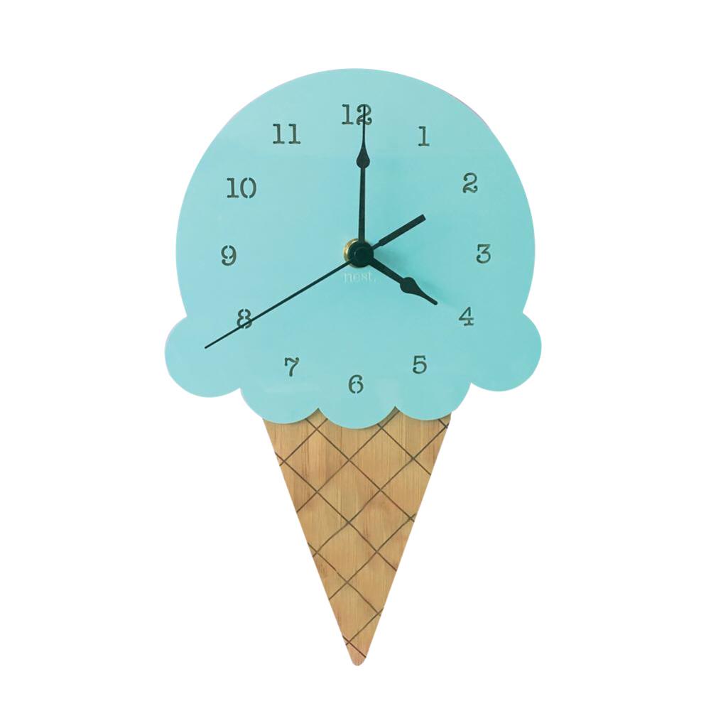 Nordic Ice Cream Wall Clocks Cartoon Mute Watch Wall Home Decor Kids Room Wall Decoration Ornament Baby Room AVE