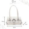 Harujio Y2K Small Women's Horizontal Handbag, Tote Bag, Mini Boston Bag, Available in Black, White, and Brown, Shoulder Bag, Korean Style, Stylish,