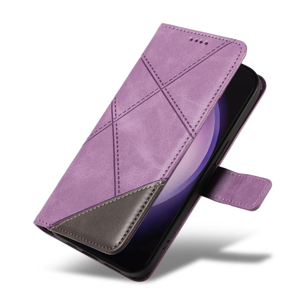 Für Samsung Galaxy S24 Ultra Hülle PU Leder Handyhülle mit Kartenhalter Geometrische Linie