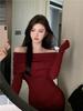 Elegant and Sophisticated Hot Girl Dress for Women, Autumn/winter 2026 New Slim-fit Inner Layer, Off-shoulder Base Bodycon Skirt