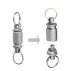 Double Headed Quick Release Keychain Aluminum Alloy 360° Rotation Clip Pull Apart Buckle Retractable Compact Keys Fob Outdoor
