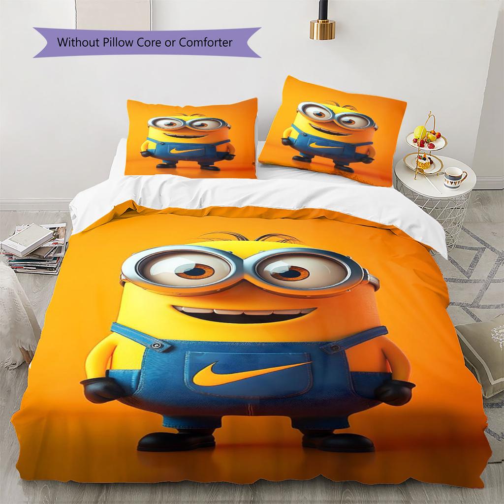 Jorge The Minion's Adorable Greeting: A Comfortable and Cozy Bedding Set—the Perfect Choice To Decorate Your Bedroom.