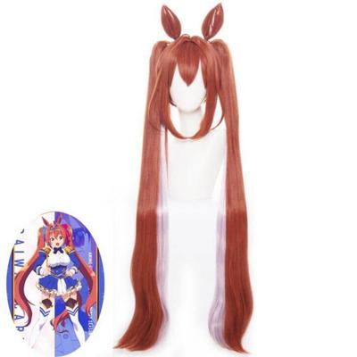 100cm Anime Uma Musume Pretty Derby Peluca Cosplay Daiwa Scarle Peluca Cosplay Sombrerería Cabello Sintético Marrón Resistente al Calor