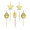 Paper Dreams 9 Years Cake Candles Wax/wood Gold 5 Pieces