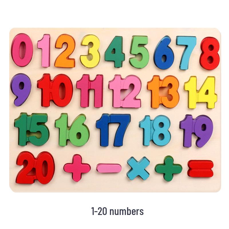 Wooden Kids' Digital Letter & Shape Matching Puzzle Board