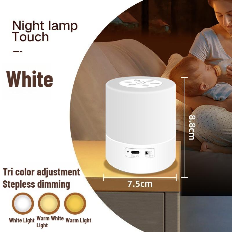 USB Touch Night Lamp LED Lamp Switch Rechargeable Three Colors Lights Bedroom Portable Table Bedside Night Lamp Let you Sleep Comfortably