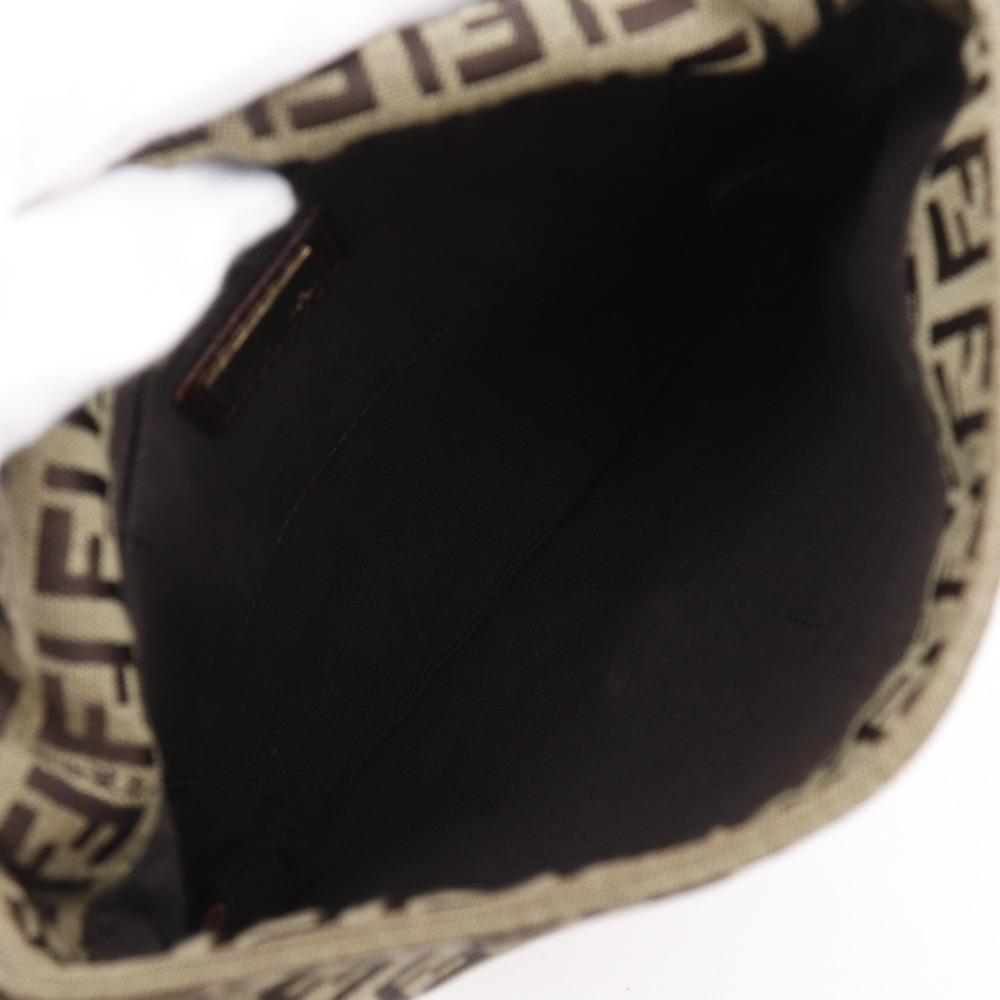 Fendi Zucchino Shoulder Bag Brown Nylon Canvas Women Used