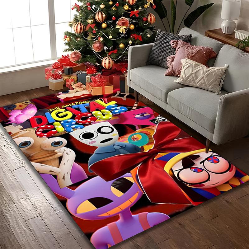 1pc Office Printed Area Carpet, The Amazing Digital Circus Rug, Home Sofa Chair Mat For Christmas and Halloween Décor