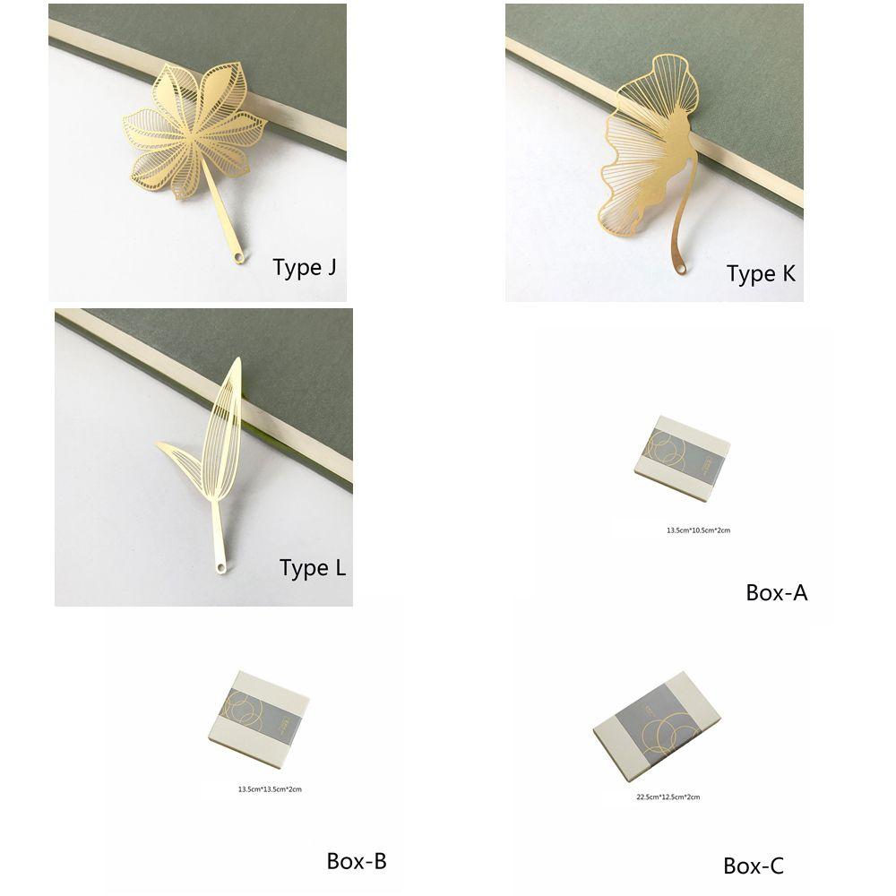 Student Gifts School Stationery Books Accessories Leaf Metal Bookmark Reading Mark Brass Book Clip