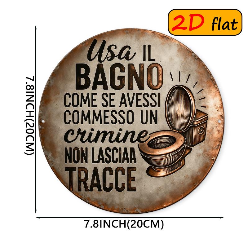 Vintage Italian Toilette Aluminum Sign Restroom Plaque No Rust No Elec for Bathroom Toilet Indoor Outdoor x Inch