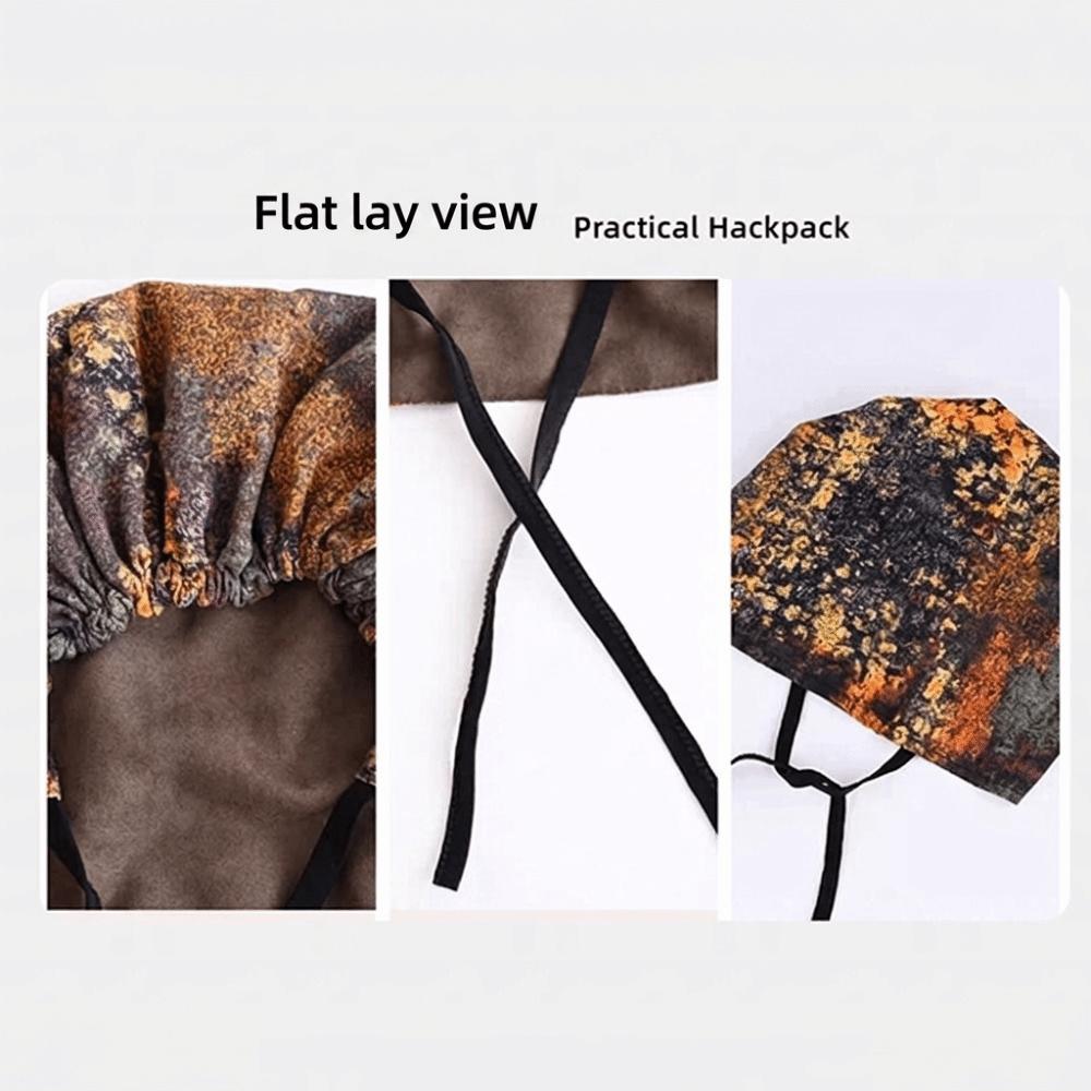 Double-sided Beanie Cap Oil Painting Style Cover Head Cap Fashion Slouchy Hat for Women