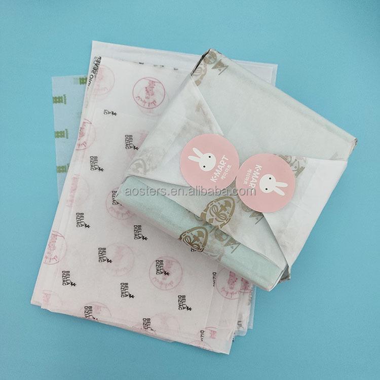 Custom Logo Thin Soft Tissue Wrapping Paper Recycled Four-Color Printing Guangdong for Clothing Gift Packaging
