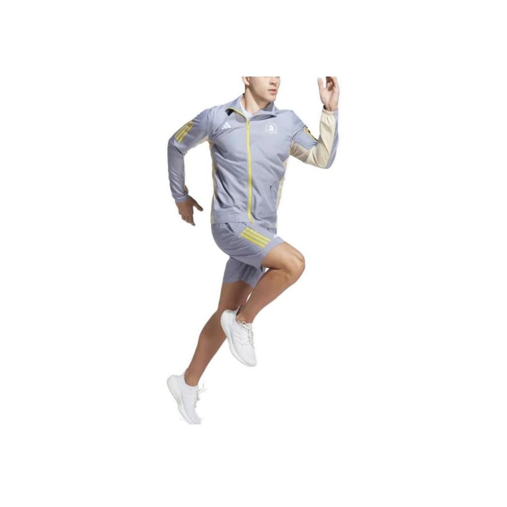 Adidas Solid Color Brand Logo Striped Letter Print Zipper Long Sleeve Stand Collar Jacket Men Jacket Purple HY0263