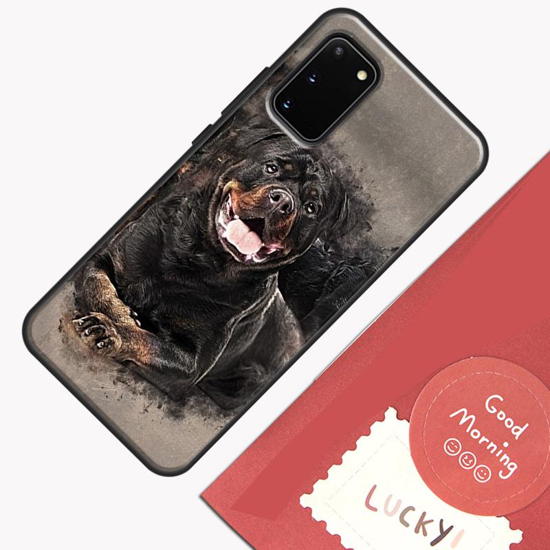 Cute Rottweiler Dog Phone Case For Samsung Galaxy S25 S26 Ultra S20 S21 S22 S23 S24 Plus S9 S10 S25 FE Cover Shell