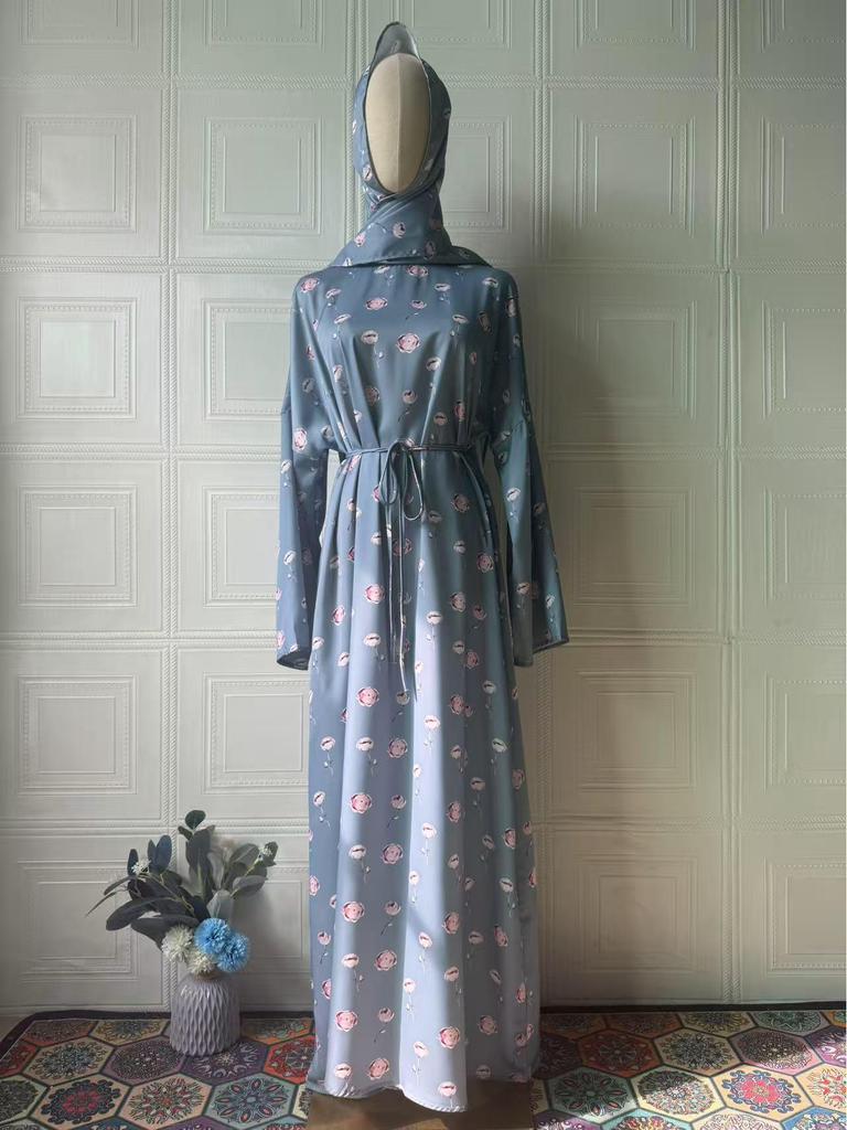 2025 Elegantes Sommer Langarm Druckkleid - Locker & Bequem