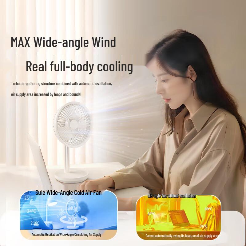 AISOLOVE F5 Mini Portable Oscillating Desktop Fan