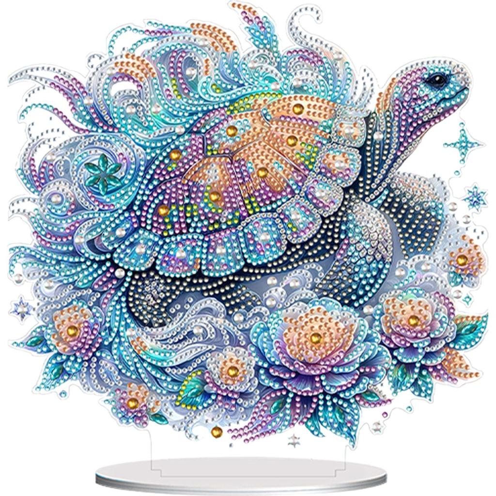 Acrylic 2D Flat DIY Table Top Diamond Painting Ornament Kits Desktop Diamond Art Kits 5D DIY Diamond Art Tabletop Decorations