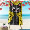 Mystical Cat with Patterns A Must-have Beach Towel for Beach Travel