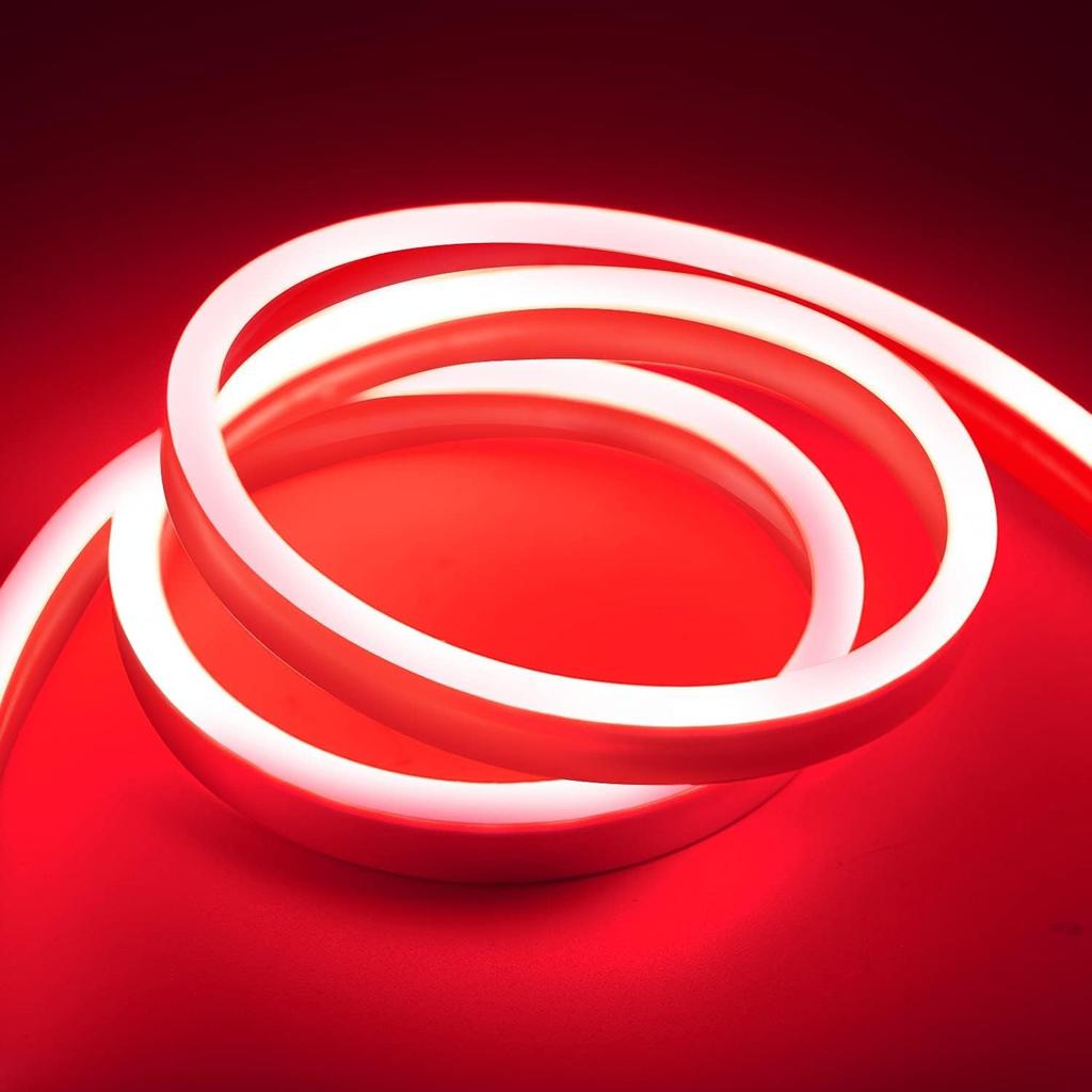 Led Neon Strip Light 12V Silicone Indoor Outdoor 16.4Ft/5M 600LEDS Waterproof Flexible for Bar Home TV Kitchen Bedroom Wedding