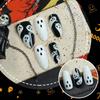 30 Piece Halloween Almond-Shaped Wearable Nails With 3D Black & White Ghost Nail Art Tips