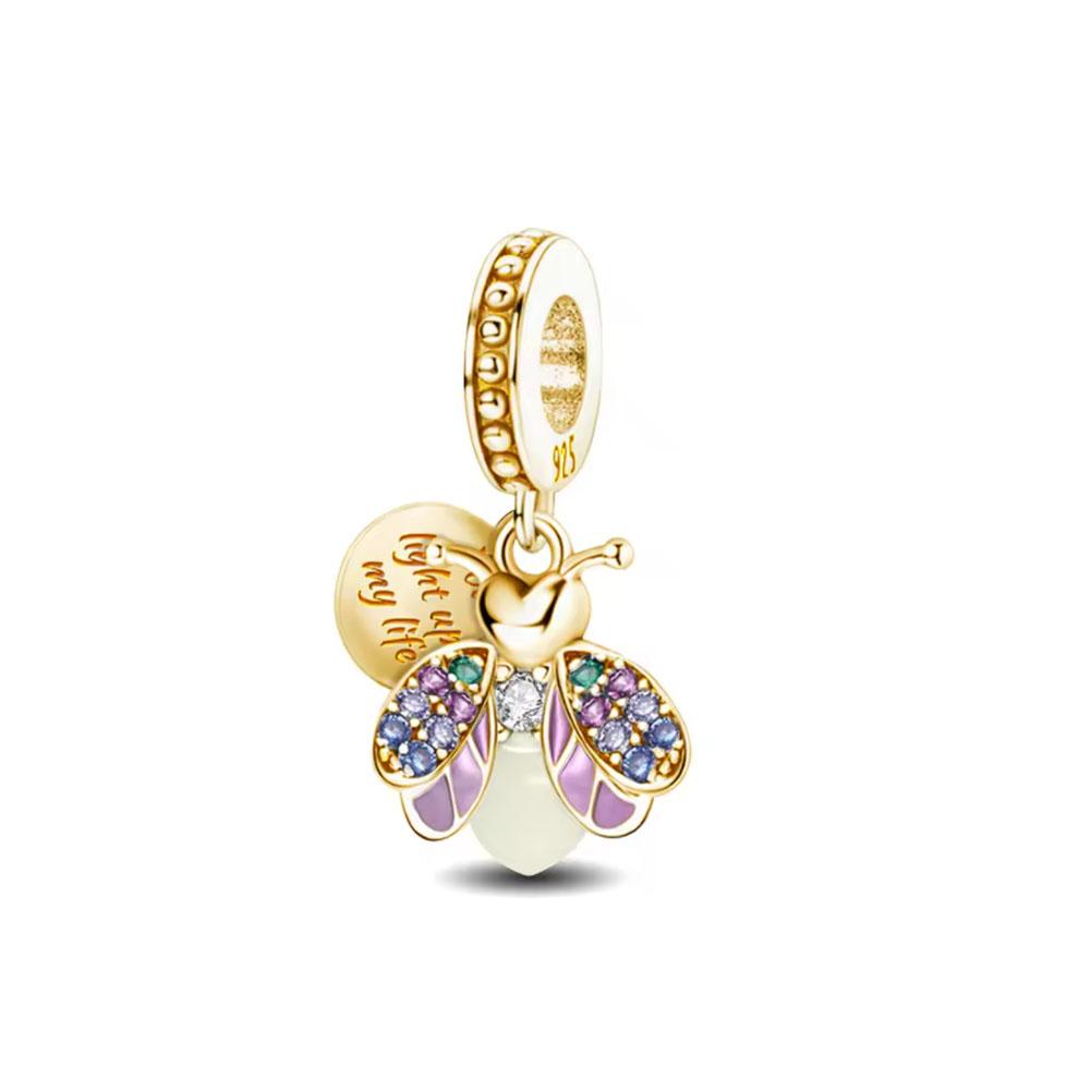 Niedlicher Cartoon Biene Elefant Schneeflocke Schloss Anhänger Hellblau Mond Stern Perle Passend Armband Halskette Kupfer Party Schmuck