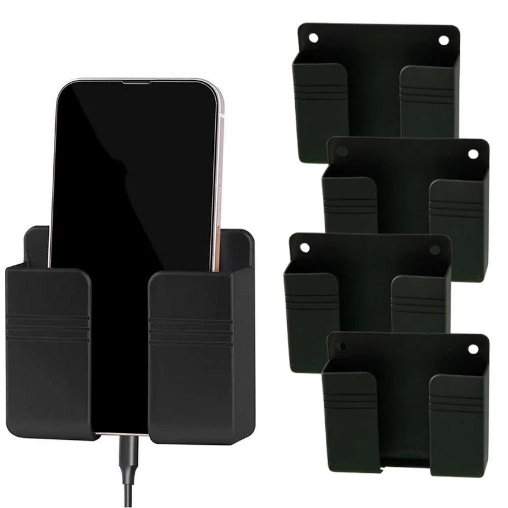 4Pcs Punch Free Remote Control Storage Rack Plastic Charging Phone Stand  Office