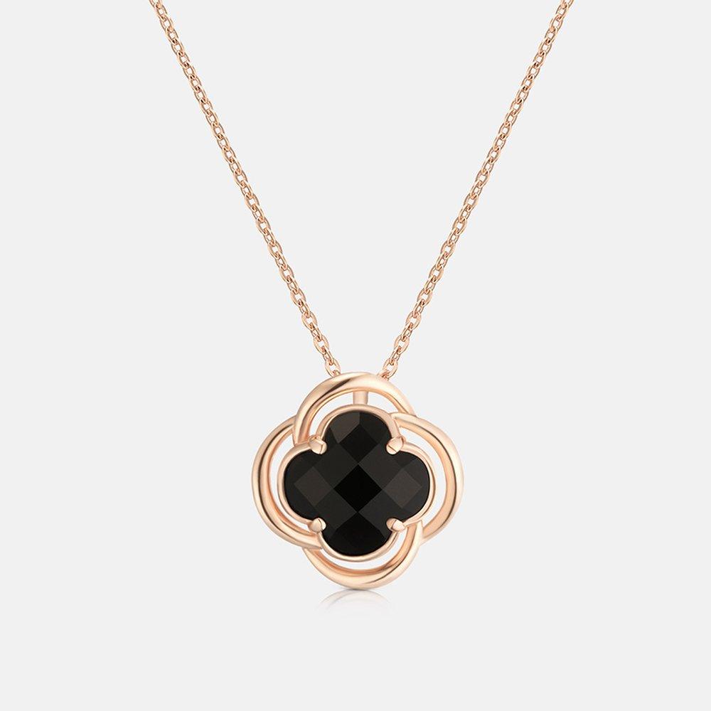 La Rosa Sterling Silver Rose Necklace 42cm A243Sn1225Rpz