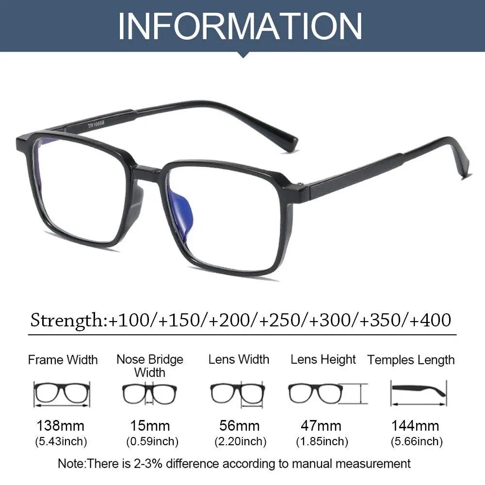 Men Women Reading Glasses Anti-Blue Light Optical Spectacle Eyeglass Square Eyeglasses Office Hyperopia Glasses Glasses +100 400