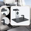 Universal Car Headrest Mounted Foldable Laptop Tray With Phone Support And Extendable Beverage Slot For Office Work