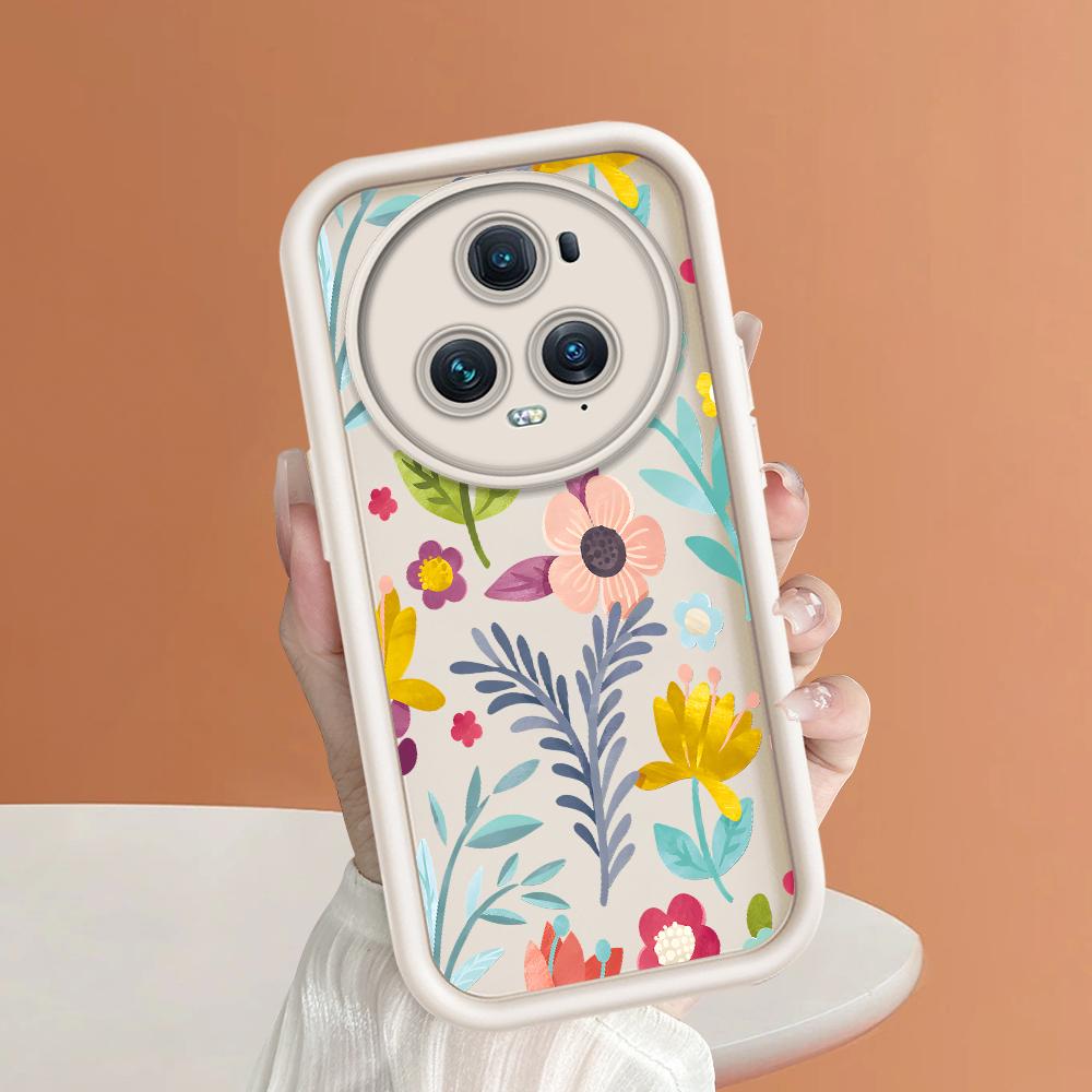 Soft Silicone Square Ladder Printing Pattern Phone Casing Full Cover Camera Shockproof Protection Rubber Case for Huawei Honor